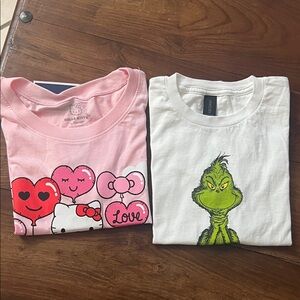 Hello Kitty and Grinch Graphic T-Shirts